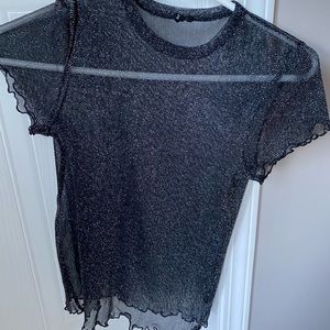 Urban outfitters sparkling mesh t-shirt.
